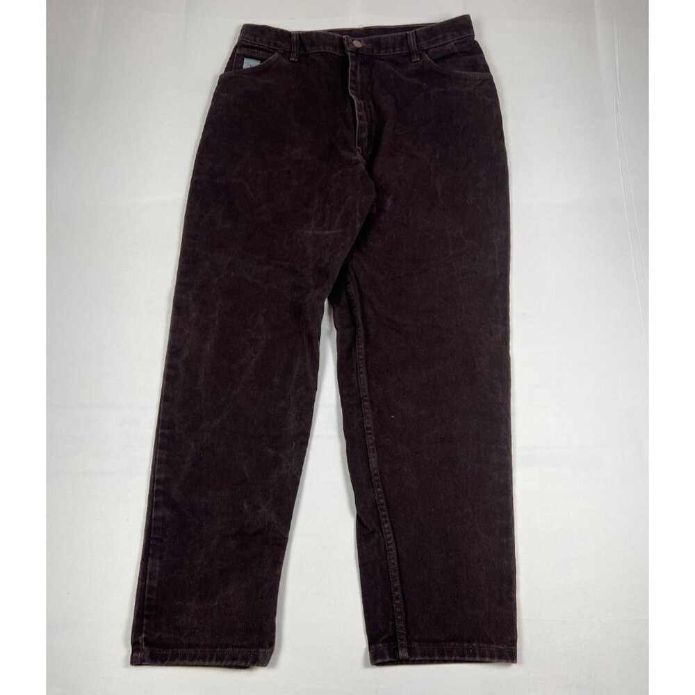 Vintage Wrangler Women 18 Short Brown Cotton Made in USA Tapered Jeans